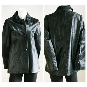 Kate Spade Leather Cow Skin Textured Three Button Fall Jacket 4